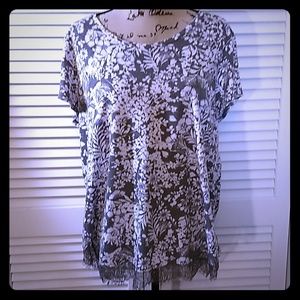 Lauren Conrad Floral Tie Back Top